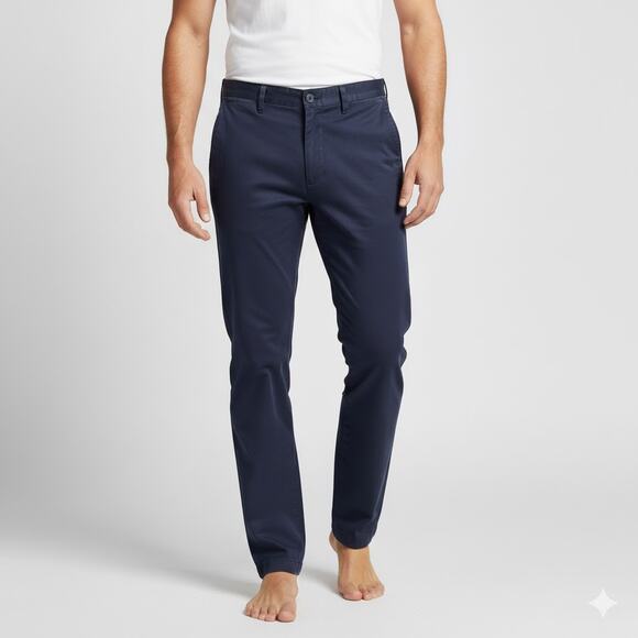 Nautica Mens "The Deck Pants/Classic Fit" Stretch Straight Blue 38Wx34L (38x31) - Picture 1 of 10